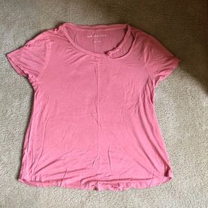 Pink neck cut tee